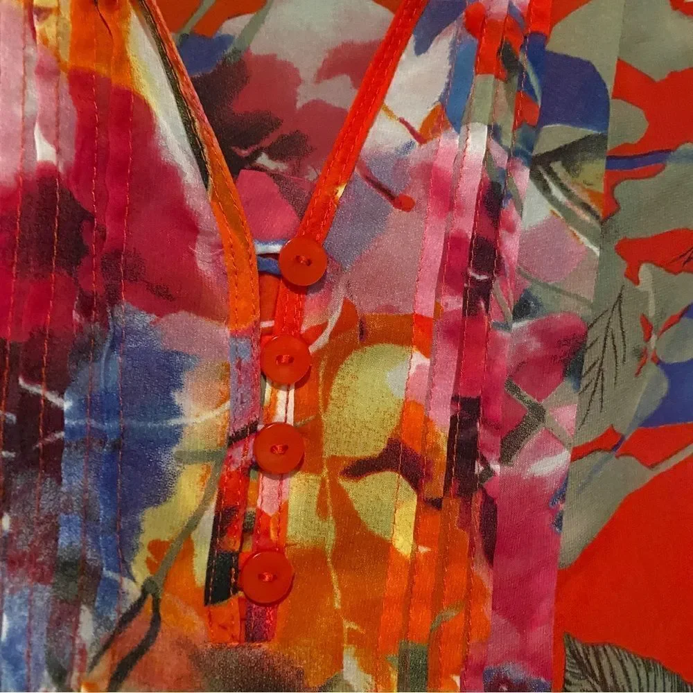 Valerie Stevens Colorful Blouse Size XL